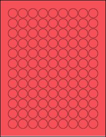 Sheet of 0.75" Circle True Red labels