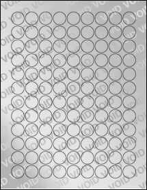 Sheet of 0.75" Circle Void Silver Polyester labels