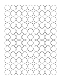 Sheet of 0.75" Circle Removable White Matte labels