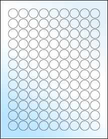 Sheet of 0.75" Circle White Gloss Laser labels