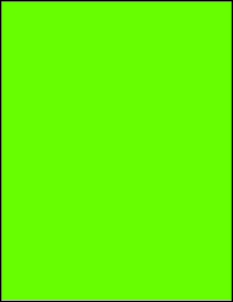 Sheet of 8.5" x 11" Fluorescent Green labels