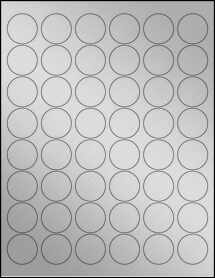 Sheet of 1.2" Circle Weatherproof Silver Polyester Laser labels