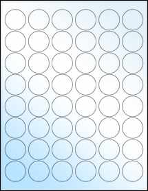 Sheet of 1.2" Circle White Gloss Laser labels