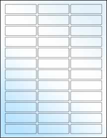 Sheet of 2.5" x 0.75" White Gloss Inkjet labels