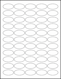 Sheet of 1.5" x 0.75" Oval  labels