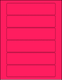 Sheet of 6.75" x 1.625" Fluorescent Pink labels