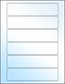Sheet of 6.75" x 1.625" White Gloss Laser labels