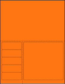 Sheet of 0" x 0" Fluorescent Orange labels