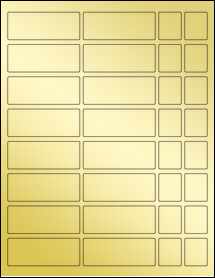 Sheet of 2.875" x 1.1" Gold Foil Inkjet labels