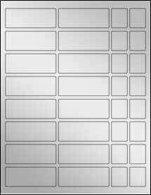 Sheet of 2.875" x 1.1" Silver Foil Laser labels