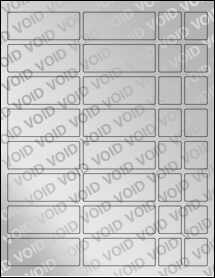 Sheet of 2.875" x 1.1" Void Silver Polyester labels