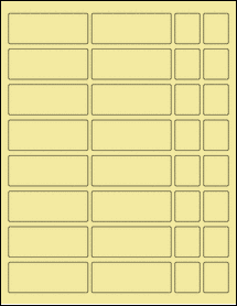 Sheet of 2.875" x 1.1" Pastel Yellow labels