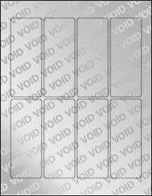 Sheet of 1.75" x 4.46" Void Silver Polyester labels