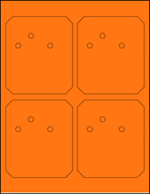Sheet of 3.8197" x 4.4307" Fluorescent Orange labels