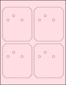 Sheet of 3.8197" x 4.4307" Pastel Pink labels