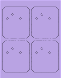 Sheet of 3.8197" x 4.4307" True Purple labels