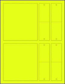 Sheet of 4.5" x 4.9" Fluorescent Yellow labels