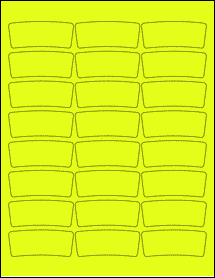 Sheet of 2.5891" x 1.0619" Fluorescent Yellow labels