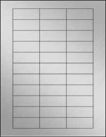 Sheet of 2.1667" x 0.8795" Weatherproof Silver Polyester Laser labels