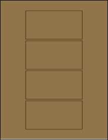 Sheet of 4.5" x 2.25" Brown Kraft labels