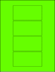 Sheet of 4.5" x 2.25" Fluorescent Green labels