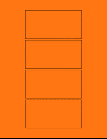 Sheet of 4.5" x 2.25" Fluorescent Orange labels