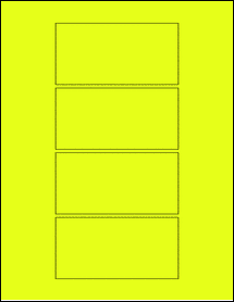 Sheet of 4.5" x 2.25" Fluorescent Yellow labels