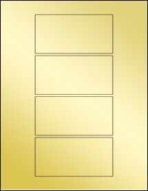 Sheet of 4.5" x 2.25" Gold Foil Inkjet labels