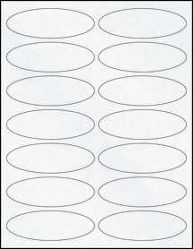 Sheet of 3.91" x 1.325" Oval Clear Matte Inkjet labels