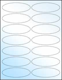Sheet of 3.91" x 1.325" Oval White Gloss Laser labels