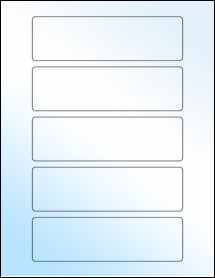 Sheet of 6" x 1.75" White Gloss Laser labels