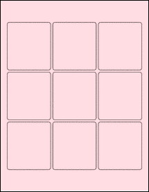 Sheet of 2.5" x 2.75" Pastel Pink labels