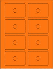 Sheet of Business Card CD Fluorescent Orange labels