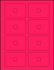 Sheet of Business Card CD Fluorescent Pink labels
