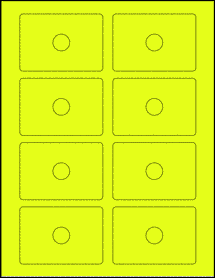 Sheet of Business Card CD Fluorescent Yellow labels