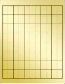 Sheet of 0.72" x 1.2" Gold Foil Laser labels