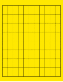 Sheet of 0.72" x 1.2" True Yellow labels