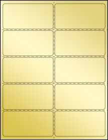 Sheet of 4" x 2" Gold Foil Laser labels