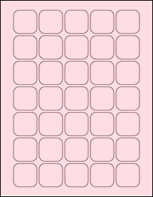 Sheet of 1.3125" x 1.3125" Pastel Pink labels