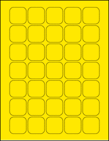 Sheet of 1.3125" x 1.3125" True Yellow labels