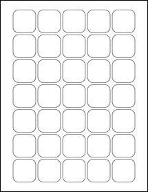 Sheet of 1.3125" x 1.3125" Weatherproof Gloss Inkjet labels