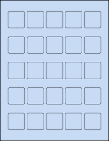 Sheet of 1.3125" x 1.3125" Pastel Blue labels