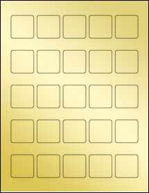 Sheet of 1.3125" x 1.3125" Gold Foil Laser labels