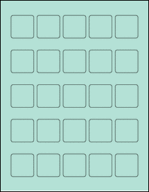 Sheet of 1.3125" x 1.3125" Pastel Green labels