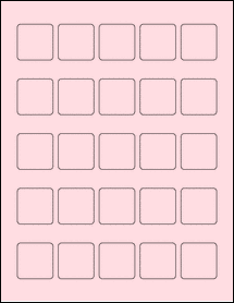 Sheet of 1.3125" x 1.3125" Pastel Pink labels