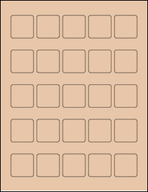 Sheet of 1.3125" x 1.3125" Light Tan labels