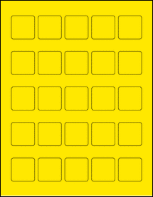 Sheet of 1.3125" x 1.3125" True Yellow labels