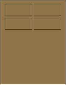 Sheet of 3.5" x 1.5" Brown Kraft labels