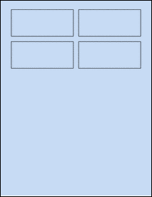 Sheet of 3.5" x 1.5" Pastel Blue labels