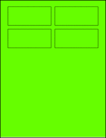 Sheet of 3.5" x 1.5" Fluorescent Green labels